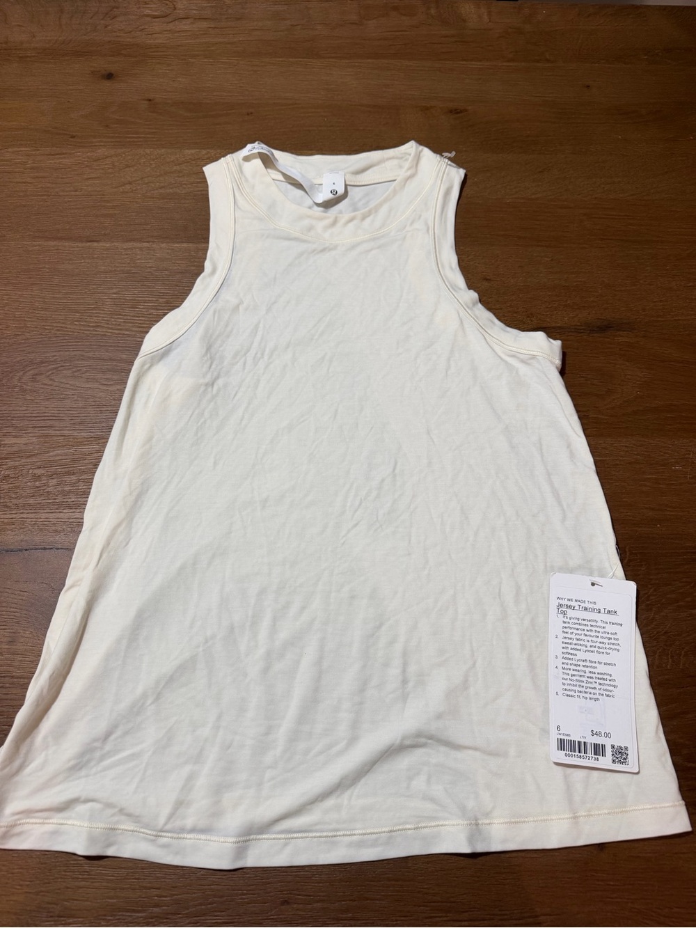 Lululemon Jersey Training Tank Top Pastel Yellow Size 6 NWT